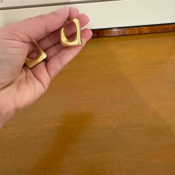 Madewell Modern Geometry Hoop Earrings NWOT - Picture 4 of 5